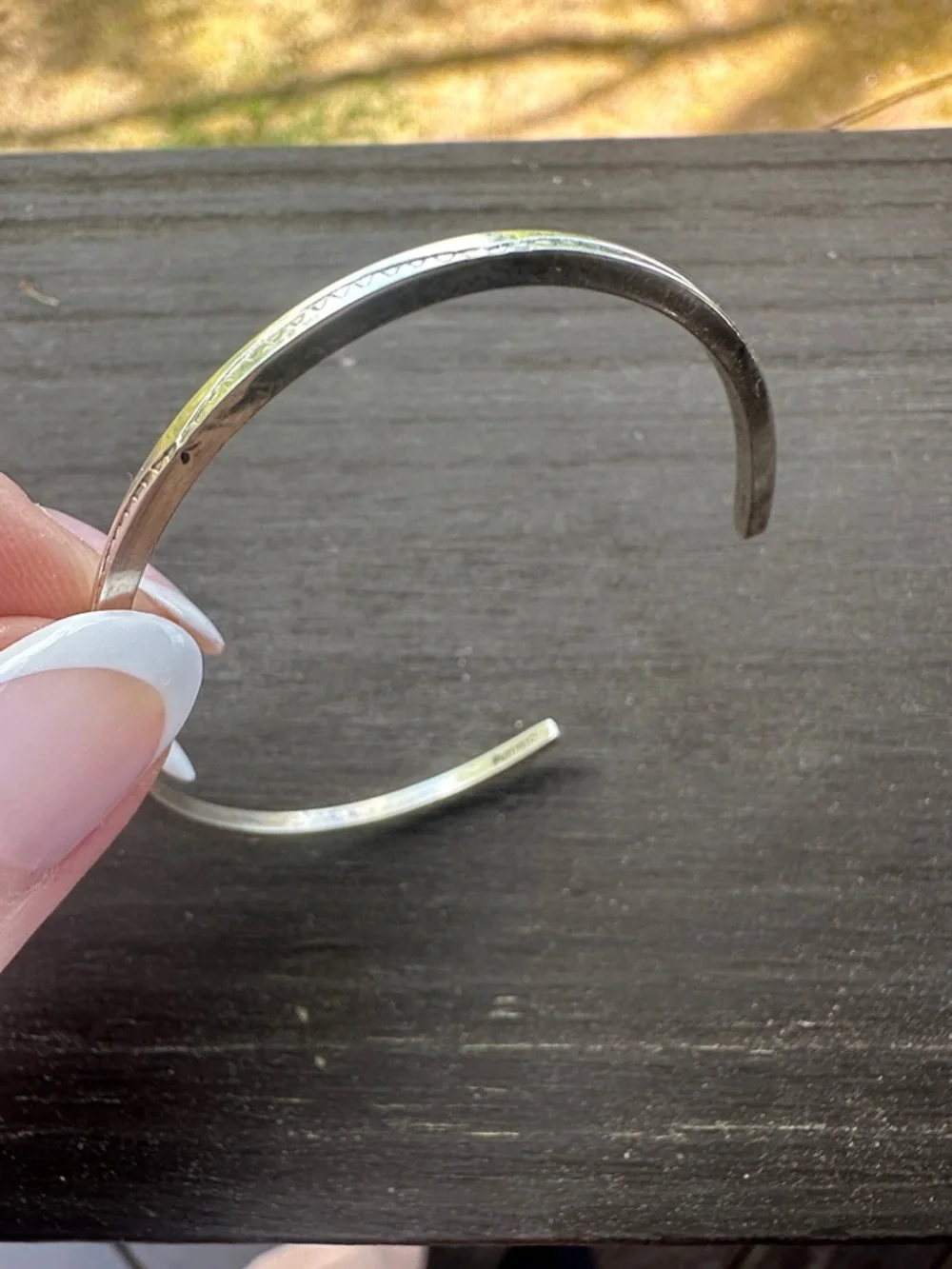 Navajo Elaine Tahe Sterling Silver Cuff Bracelet - Picture 4 of 4